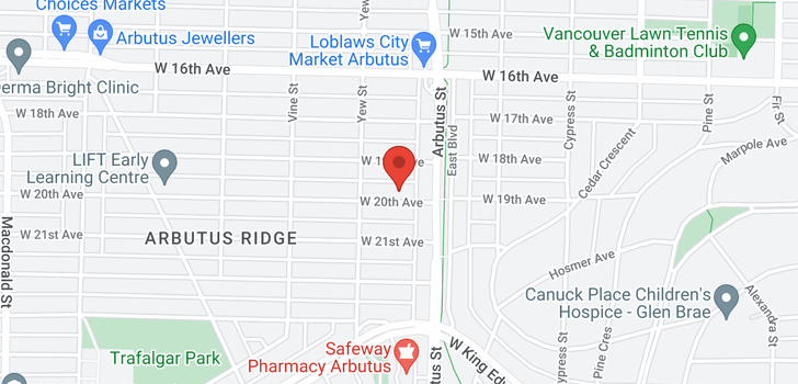 map of 2137 W 20TH AVENUE
